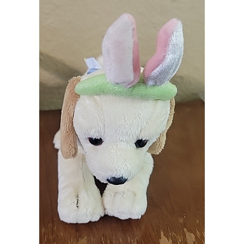 Walmart Easter Retriever Puppy dog Plush With Bunny ears 8" beanie feet